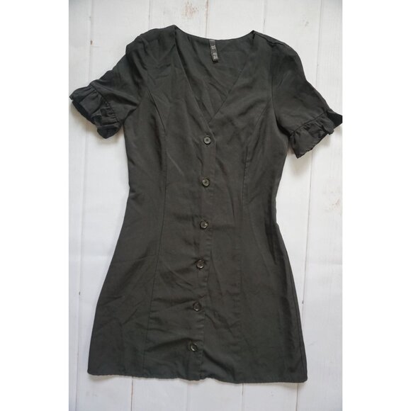 Zara TRF Black Button Front Mini Dress Short Sleeve – Size XS - Picture 2 of 6
